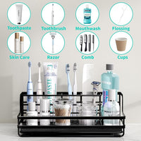 Toothbrush holder with quick-dry stone tray and divided storage