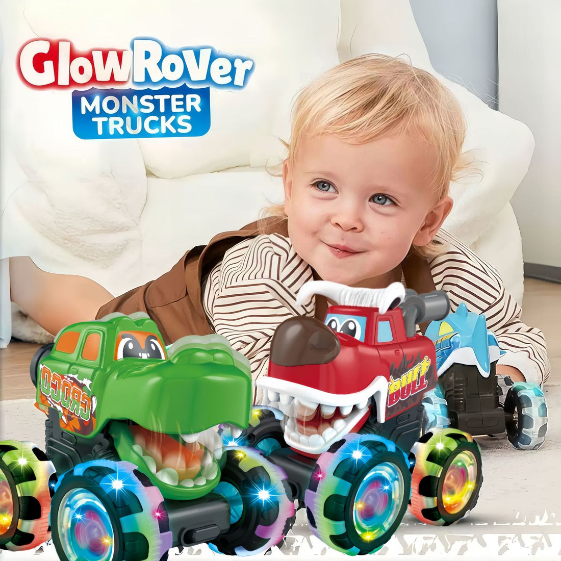 Press and go toy cars for toddlers with motion activated light wheels