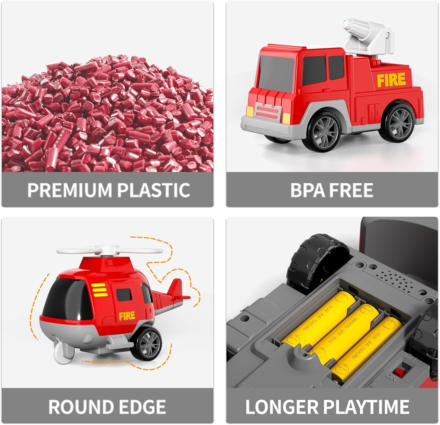 Toy Fire Trucks For Boys Educational Play Set