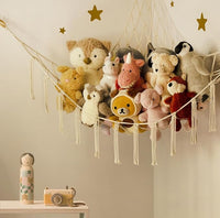 Large Corner Toy Hammock Net for Plush Toys and Stuffed Animals Storage