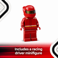 toy race car with driver figure for interactive racing play
