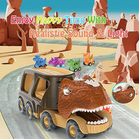 Toy truck birthday gift for kids dinosaur car set