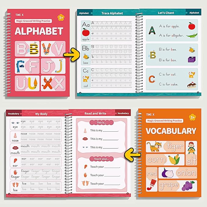 Tracing copybook for kids learning letters and numbers