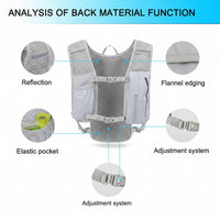Trail running hydration pack with drinking tube and storage pockets