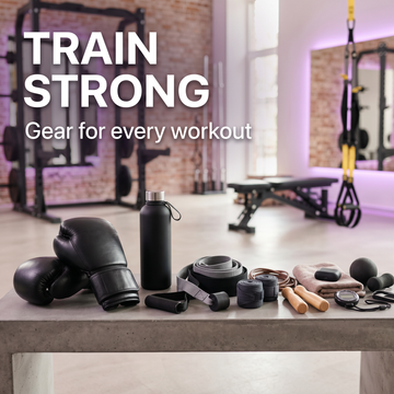 Sports and fitness accessories banner