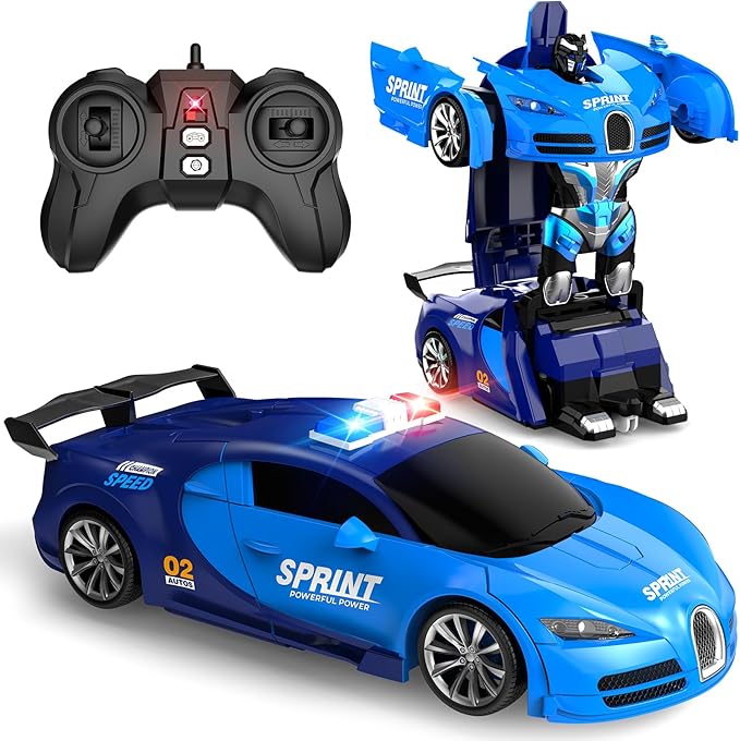 Transforming remote control car with LED lights