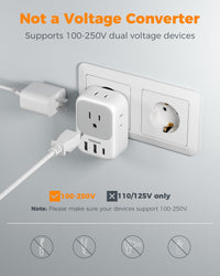 Travel Adapter USB C and USB Charging Ports