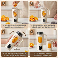 portable travel blender cup with secure drinking lid