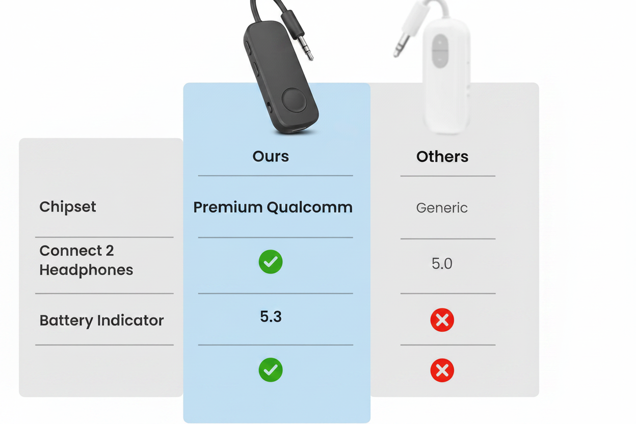 Travel Bluetooth adapter with 3.5mm AUX audio port