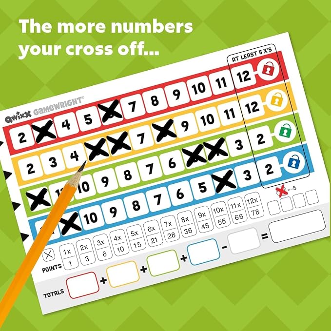 Travel board game accessories score pads set