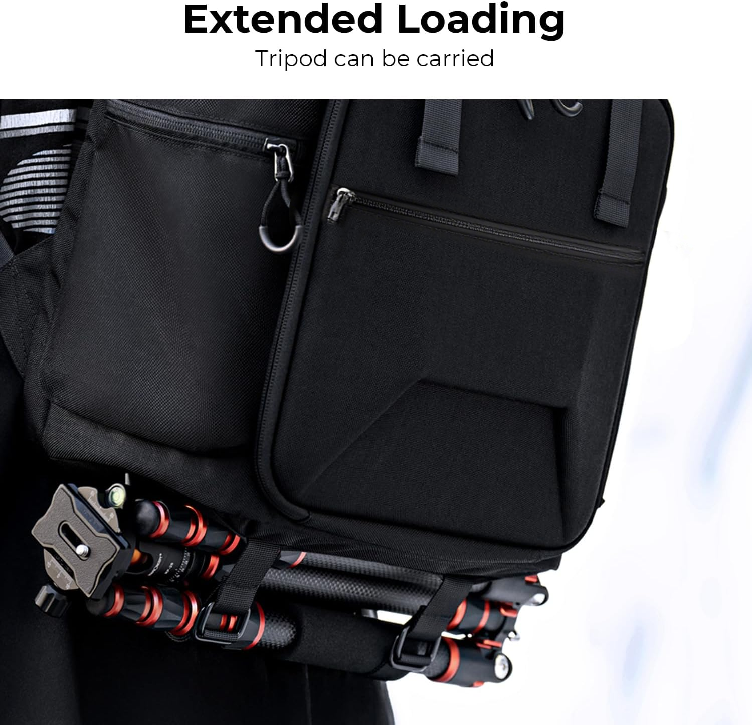 Travel camera backpack with hard shell front and comfortable shoulder straps