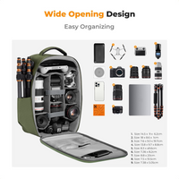 Travel camera backpack with adjustable padded shoulder straps