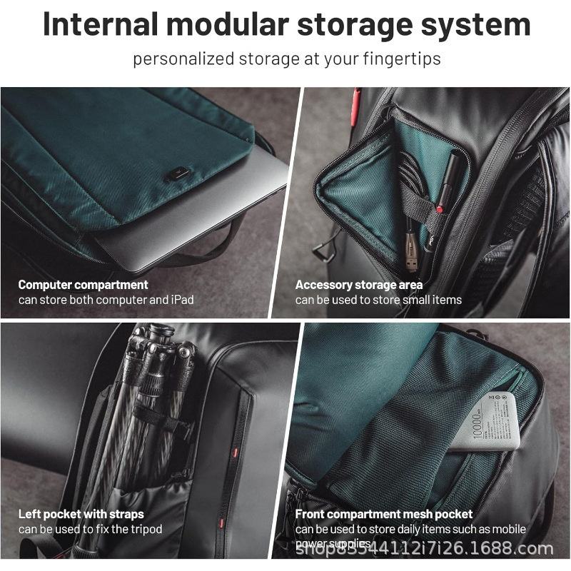 Travel camera backpack with side pocket for accessories
