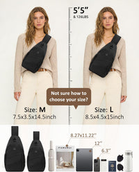 Travel chest sling bag with spacious storage compartments