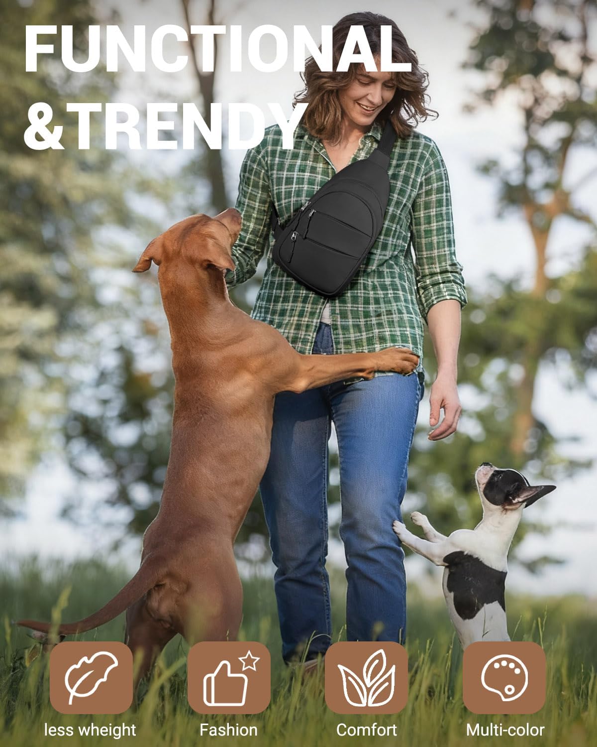 Travel crossbody bag with adjustable shoulder strap