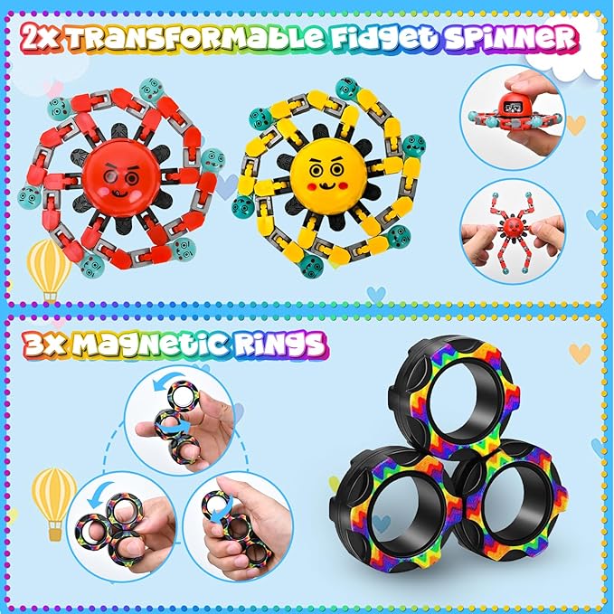 Portable travel fidget toys set for kids