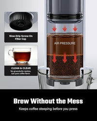 Portable manual coffee maker for travel and camping
