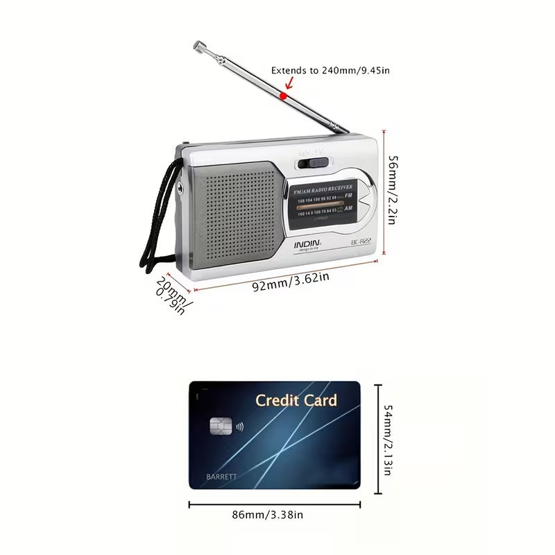 Lightweight portable travel radio suitable for emergency kits and outdoor adventures