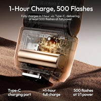 Travel photography kit with camera storage and lighting accessories