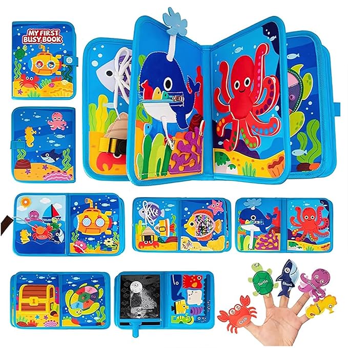Travel quiet toy for toddlers with felt activity board