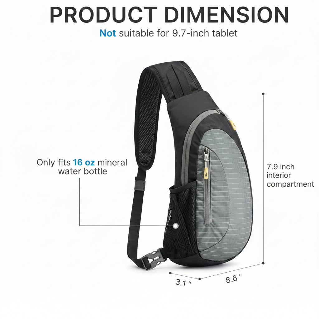 Compact travel sling bag for hiking and outdoor activities