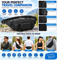Travel waist pack for phone wallet and small accessories