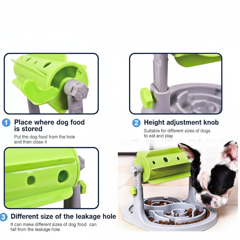 Pet activity toy with treat compartment layout