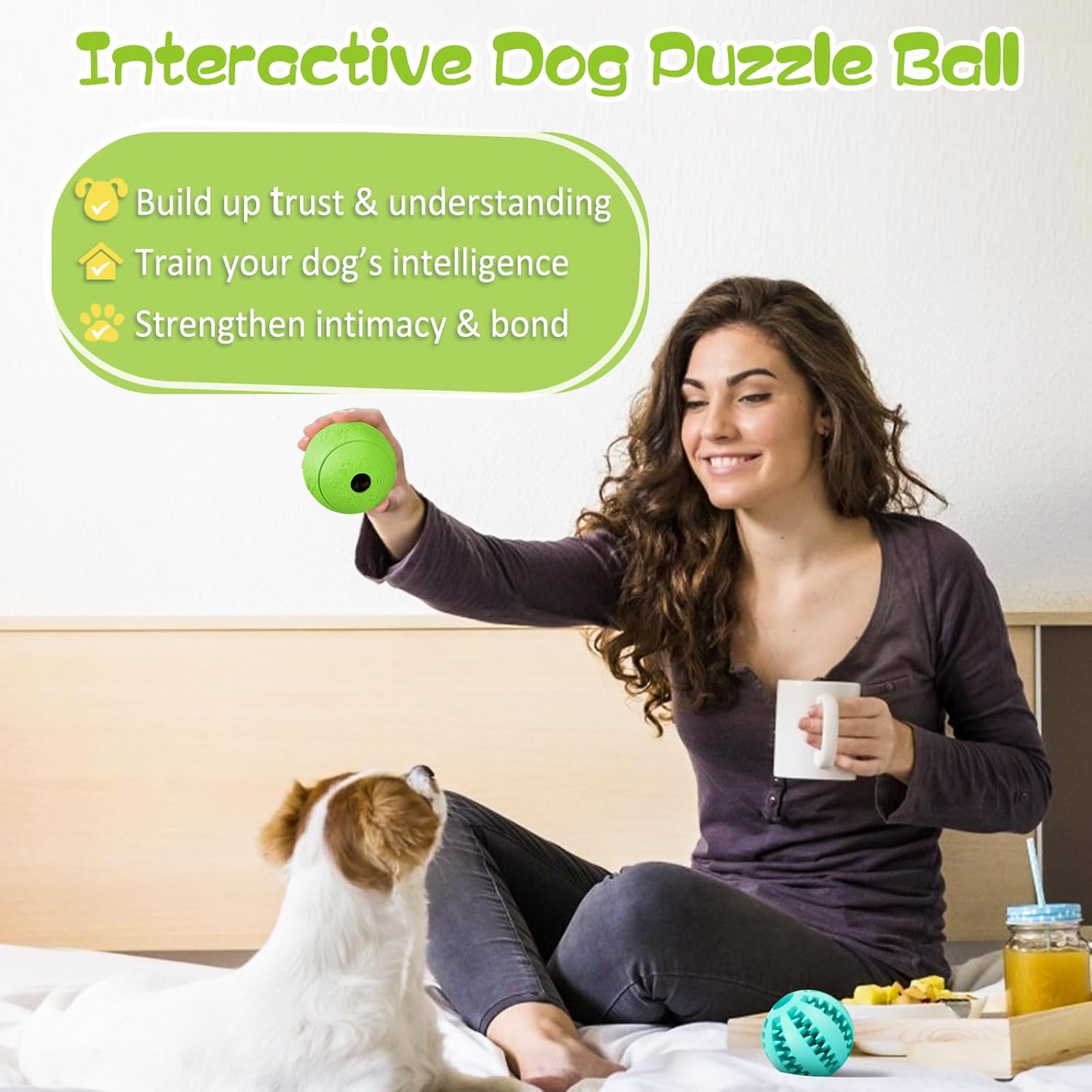 Treat dispensing opening on a dog ball toy