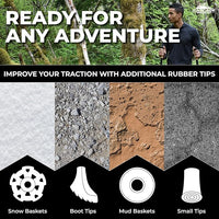 Durable trekking poles for hiking, backpacking, and mountain climbing