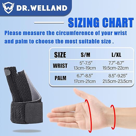 Trigger finger thumb splint support for joint stabilization and pain management