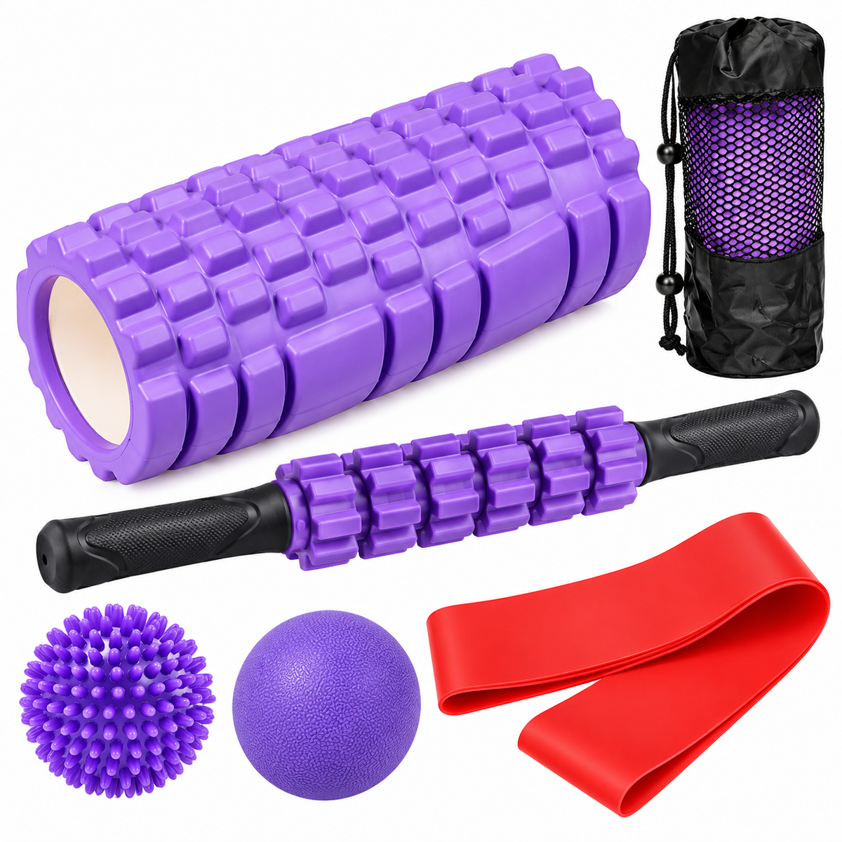 Round trigger point massage ball for focused self-massage movements.