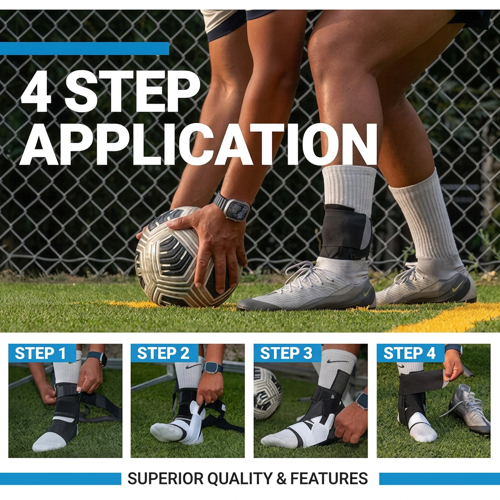 Close-up of adjustable Figure-8 straps and FootLok arch-lift on TriLok ankle brace for customizable support
