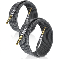 1/4 inch TRS instrument guitar cable 10ft 2 pack for electric guitar