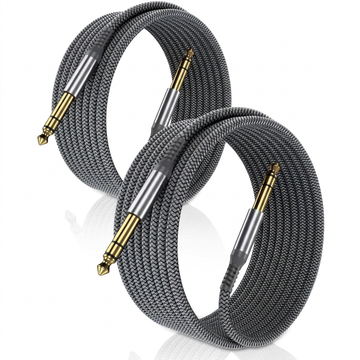 1/4 inch TRS instrument guitar cable 10ft 2 pack for electric guitar