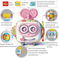 Busy cube toy for supervised tummy-time and floor play