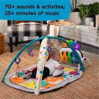 Tummy time mat for newborn baby sensory play mat with piano and toys