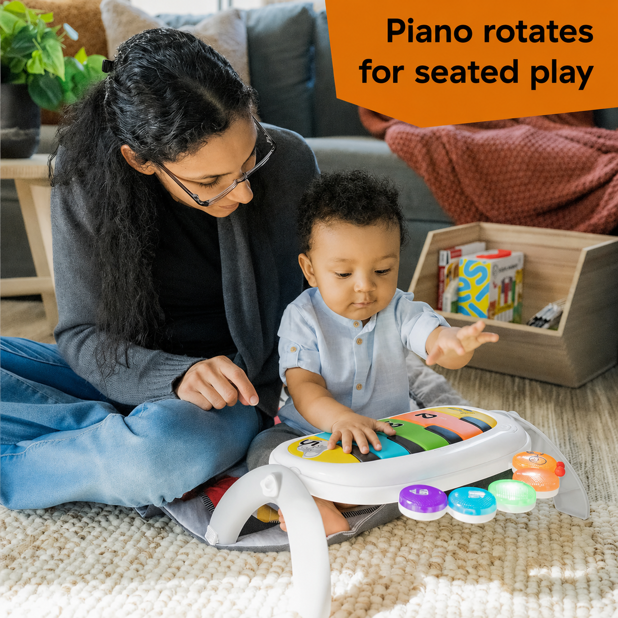 Tummy time mat with music for babies sensory play mat for infants
