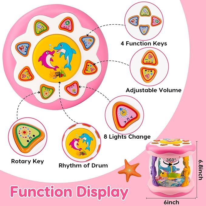 Tummy time toy with lights and music baby sensory toy for crawling development
