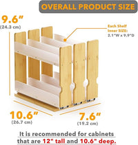 2 tier bamboo spice organizer for compact kitchen storage