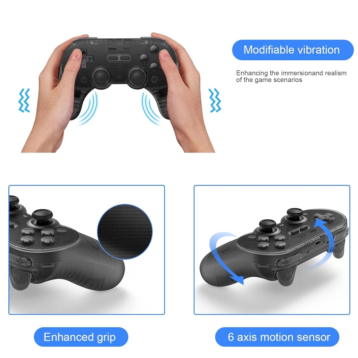 Two wireless controllers for compatible console PC and mobile setups