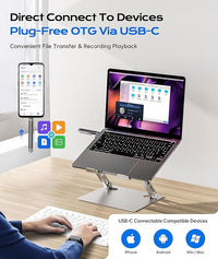 Type-C digital audio note device side view with lightweight portable design