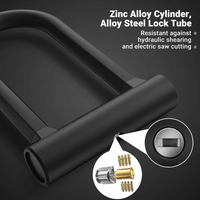 U lock for bike security with durable steel shackle