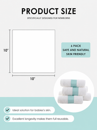 Reusable and washable baby washcloths for sustainable and safe cleaning