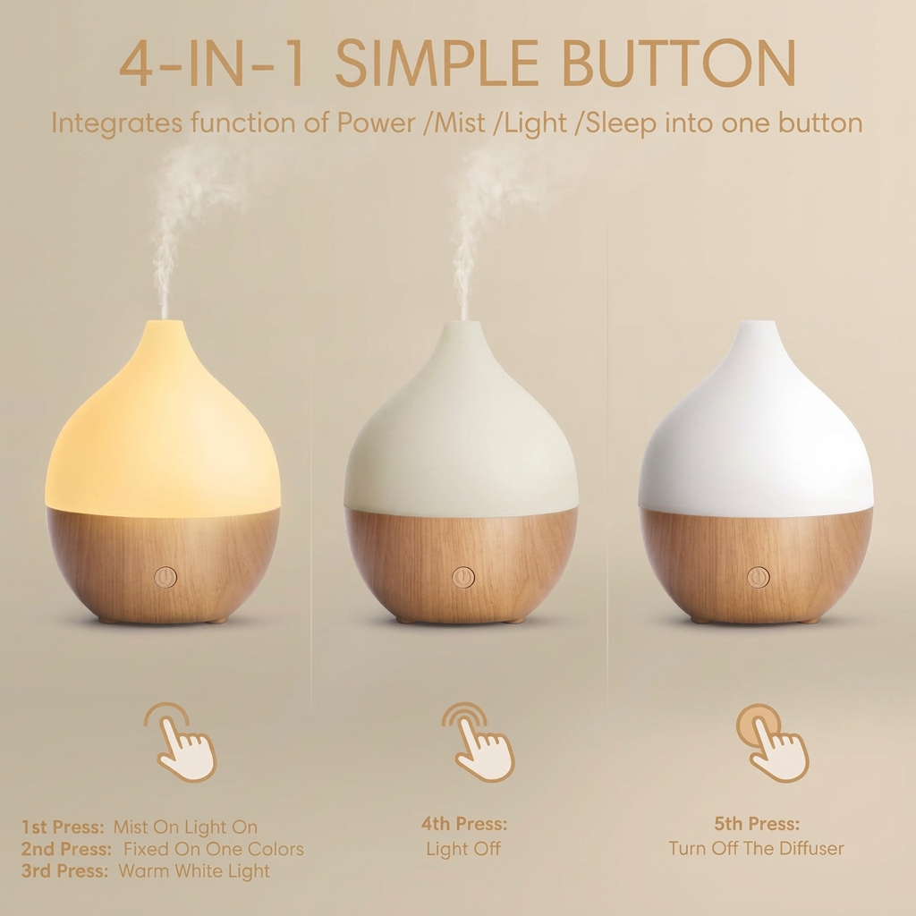 Ultrasonic essential oil diffuser design