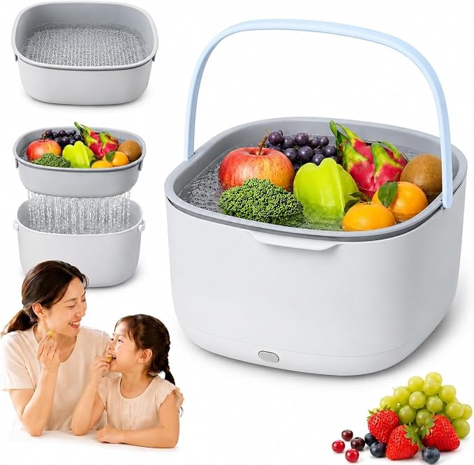 Large capacity ultrasonic fruit and vegetable washing machine