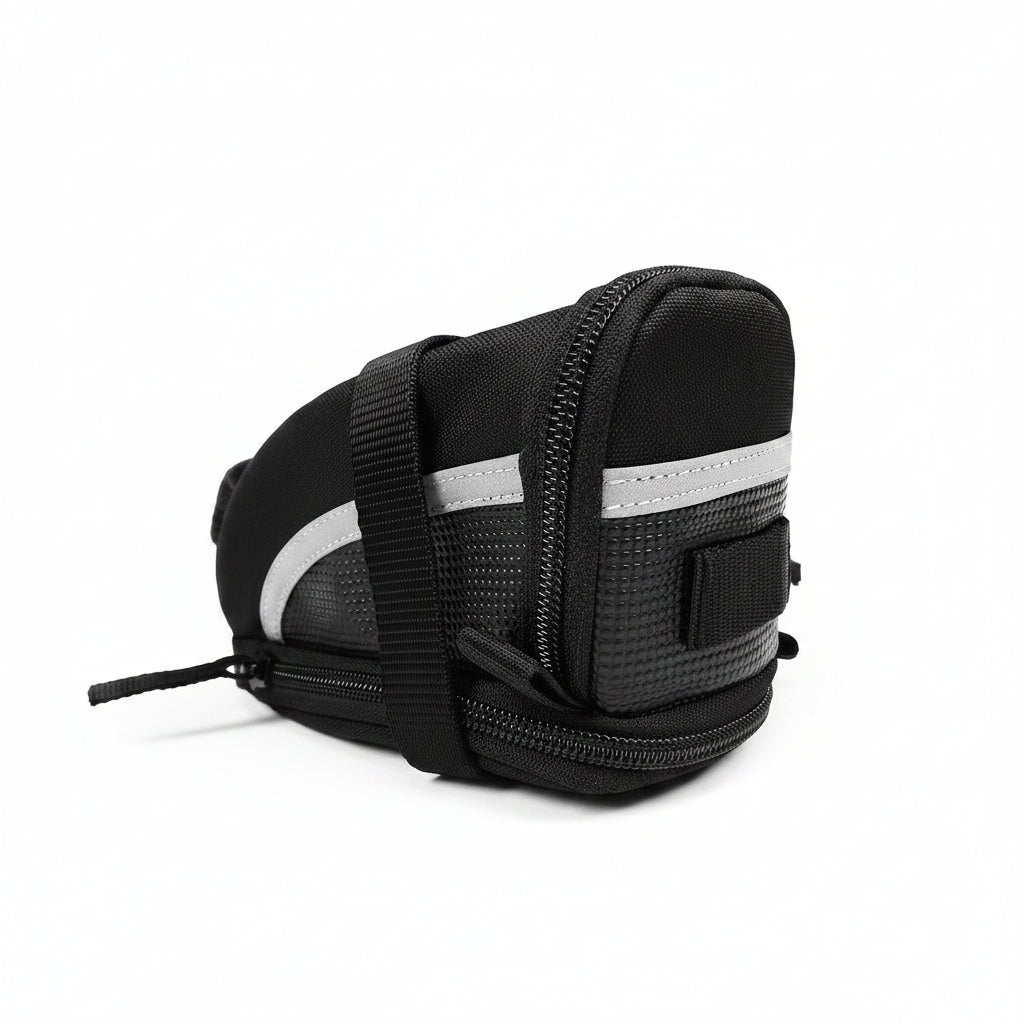 Under seat bicycle storage bag attached to bike frame