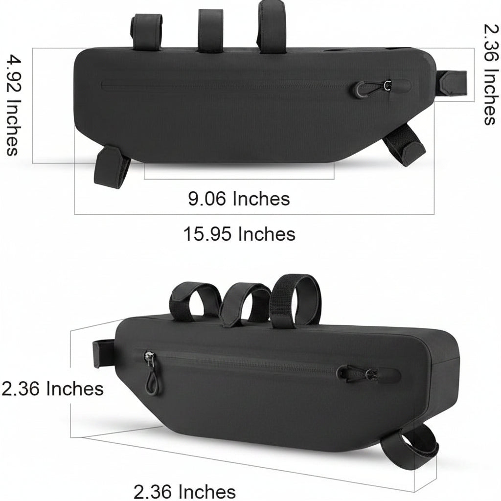 Under top tube bike pouch for tools and small essentials
