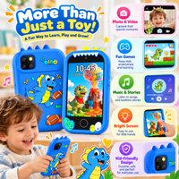 Front view of the unicorn camera toy showing its screen and cartoon-inspired design.