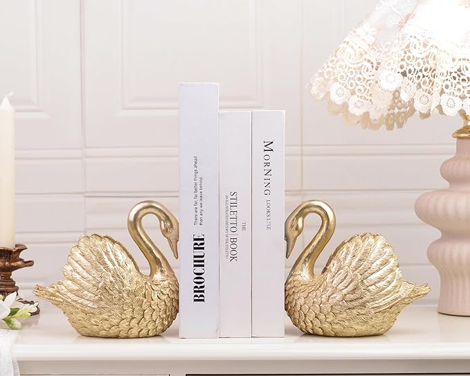 Unique Gold Book Supports For Bookshelf Organization And Interior Styling