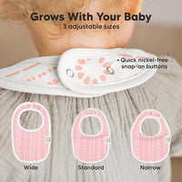 Unisex 8-Pack Organic Baby Bibs for Drooling and Feeding, Adjustable for 0-24 Months